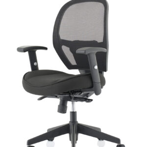 Denver High Mesh Back Black Task Operator Office Chair with Arms - Image 3