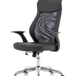 Baye High Mesh Back Task Operator Black Leather Office Chair with Arms - Image 3