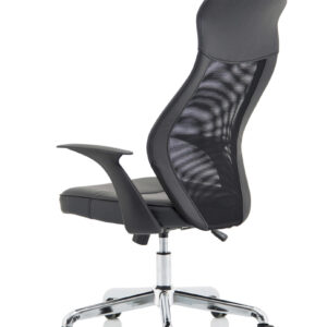 Baye High Mesh Back Task Operator Black Leather Office Chair with Arms - Image 5