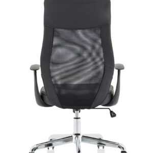 Baye High Mesh Back Task Operator Black Leather Office Chair with Arms - Image 6