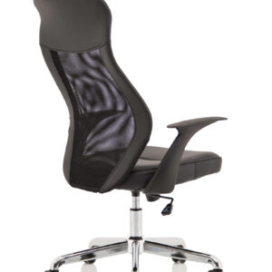 Baye High Mesh Back Task Operator Black Leather Office Chair with Arms - Image 7