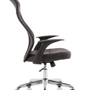 Baye High Mesh Back Task Operator Black Leather Office Chair with Arms - Image 8