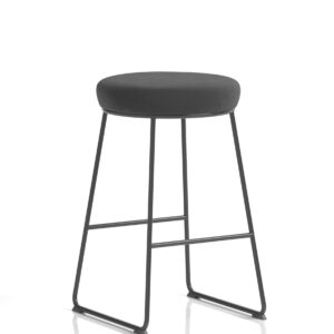 Turin Black Frame Fabric Seat Stool Chair