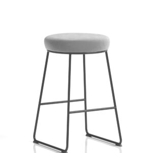 Turin Black Frame Fabric Seat Stool Chair - Image 2