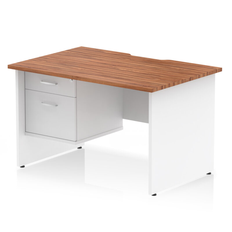 Impulse Scalloped Edge 1200mm Panel End Straight Desk With Single Fixed Pedestal - Image 13