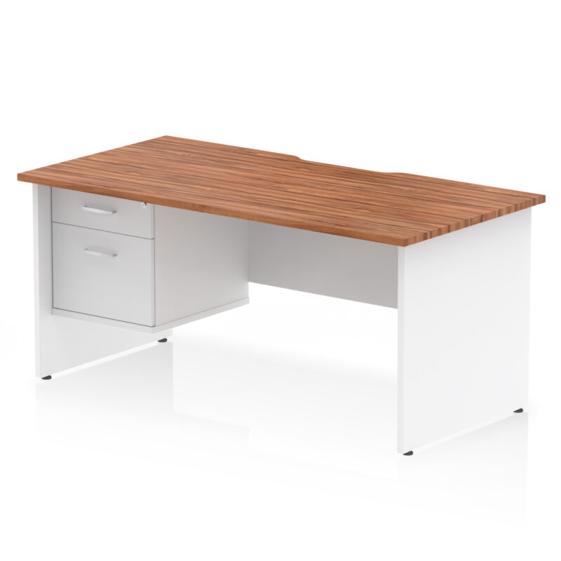 Impulse Scalloped Edge 1600mm Panel End Straight Desk With Single Fixed Pedestal - Image 13