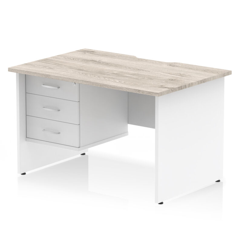 Impulse Scalloped Edge 1200mm Panel End Straight Desk With Single Fixed Pedestal - Image 21
