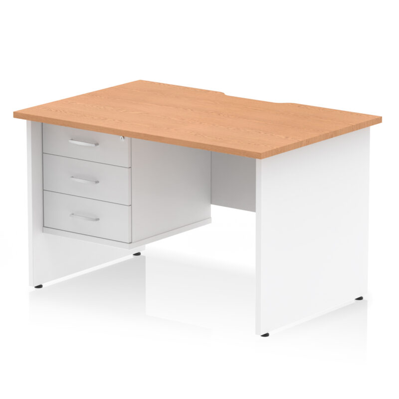 Impulse Scalloped Edge 1200mm Panel End Straight Desk With Single Fixed Pedestal - Image 23