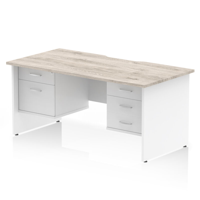 Impulse Scalloped Edge 1600mm Panel End Straight Desk With Two Fixed Pedestal - Image 11
