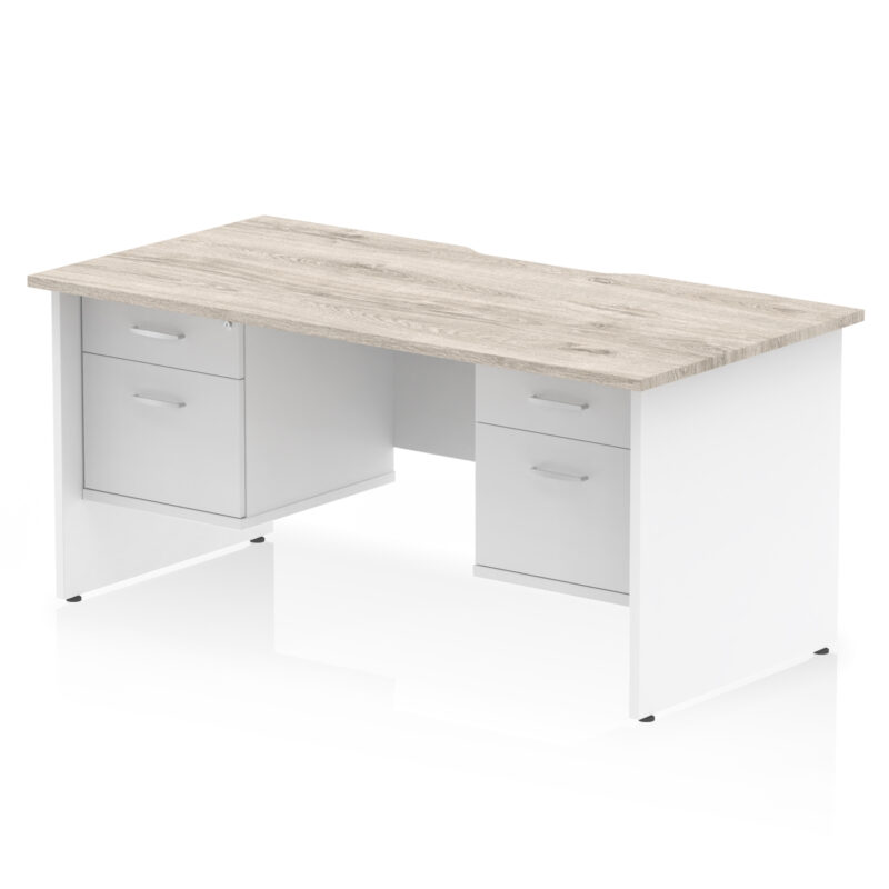 Impulse Scalloped Edge 1600mm Panel End Straight Desk With Two Fixed Pedestal - Image 22