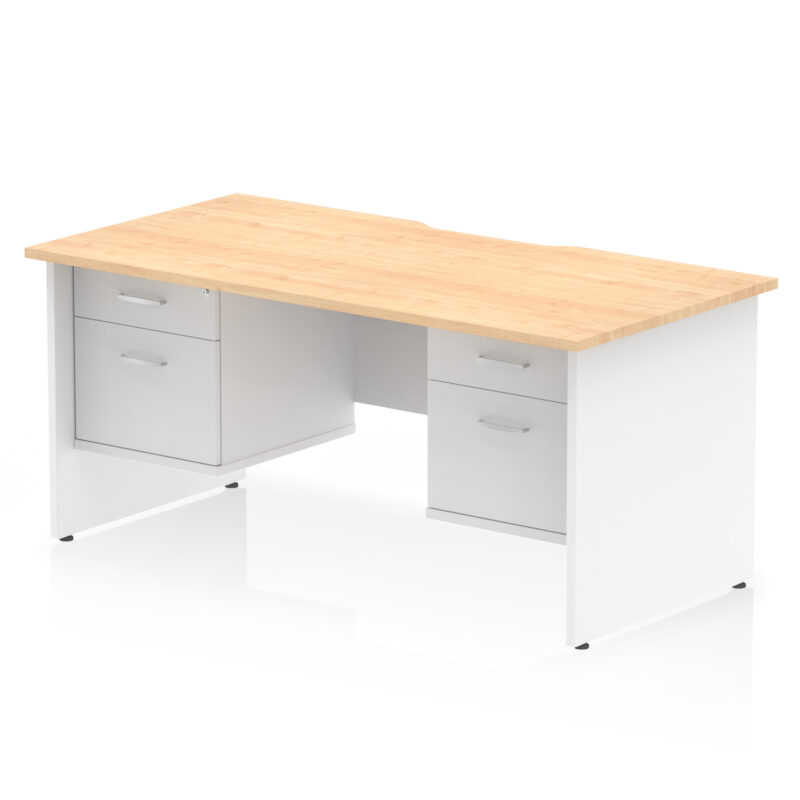 Impulse Scalloped Edge 1600mm Panel End Straight Desk With Two Fixed Pedestal - Image 23