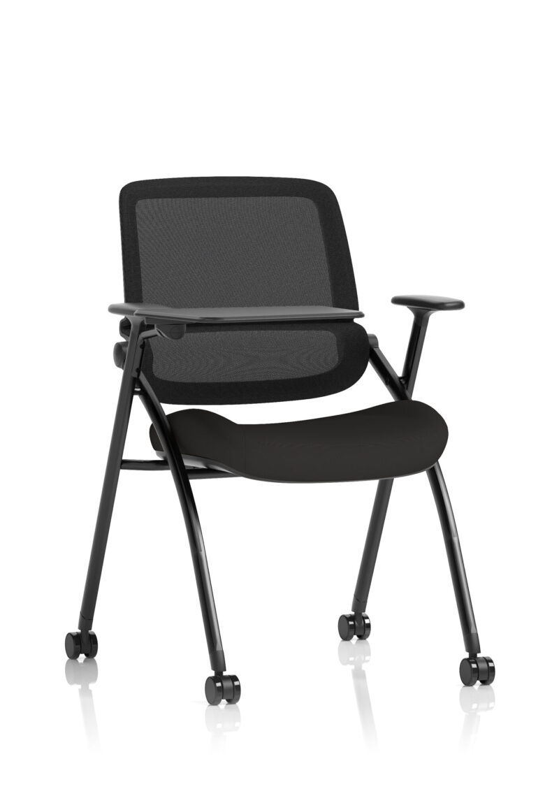 Capra Mesh Back Folding Office Training Chair With Sliding Arms - Image 2