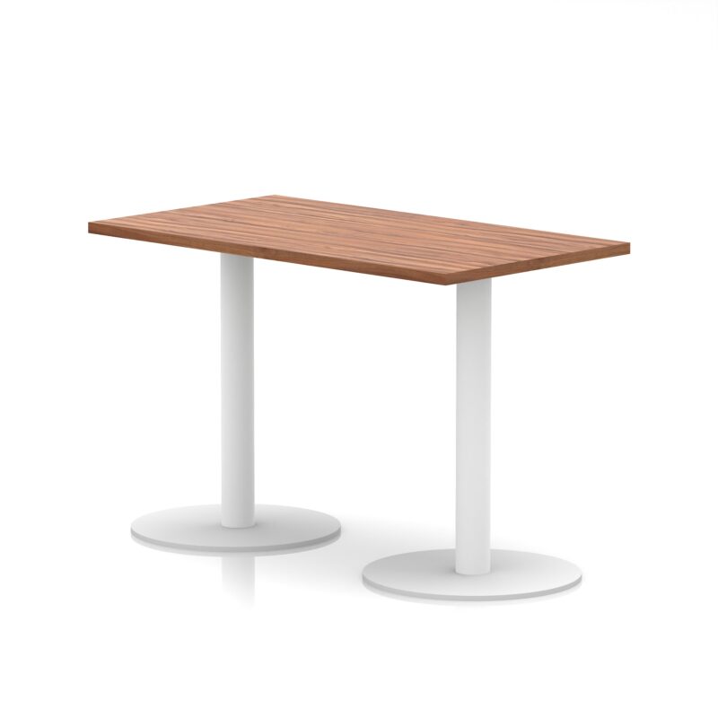 Italia Slimline Rectangular Poseur Table White Leg - Image 2