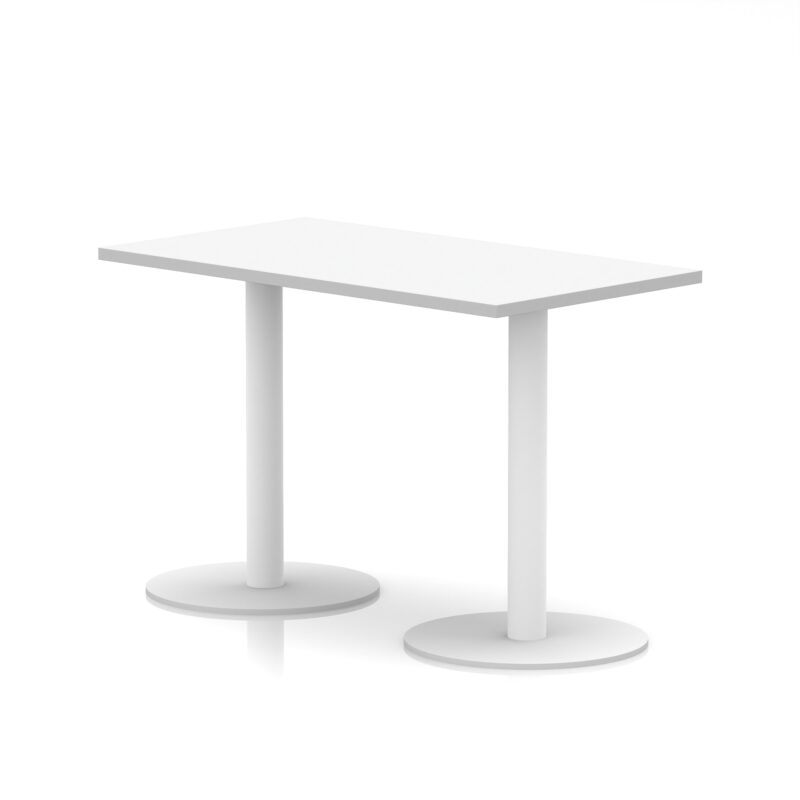 Italia Slimline Rectangular Poseur Table White Leg - Image 3