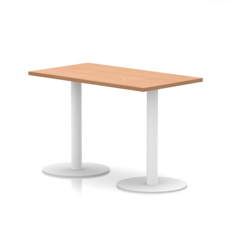 Italia Slimline Rectangular Poseur Table White Leg - Image 5