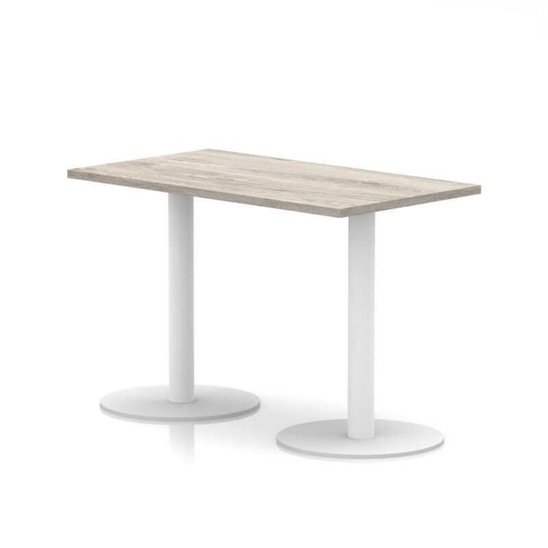 Italia Slimline Rectangular Poseur Table White Leg - Image 6