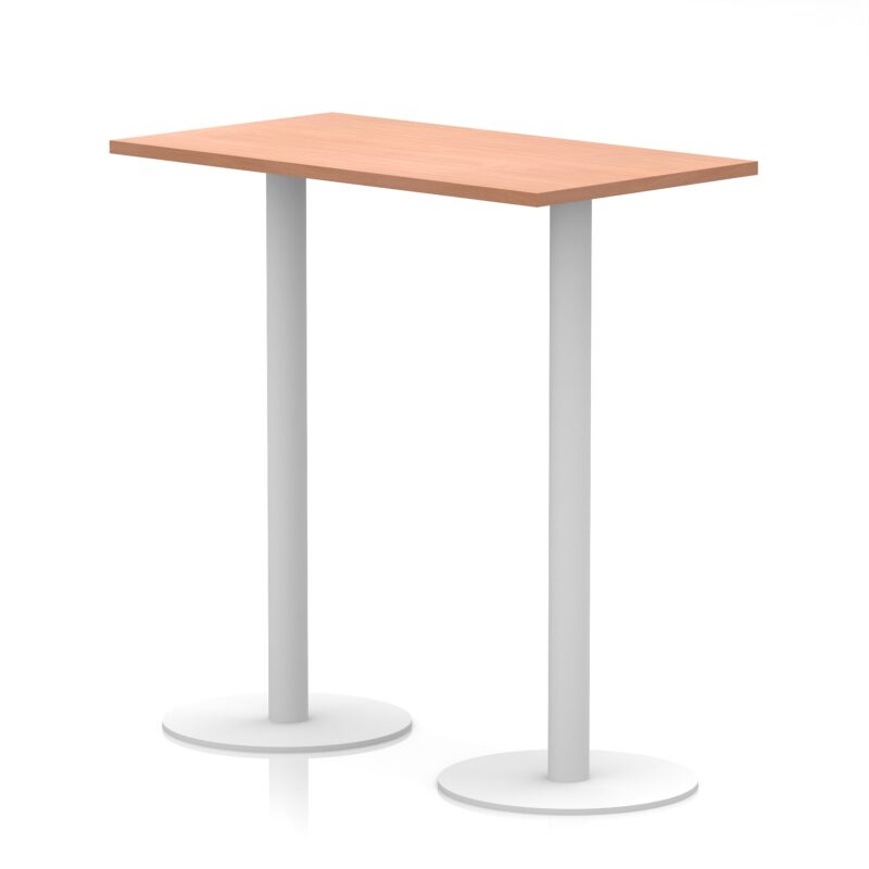 Italia Slimline Rectangular Poseur Table White Leg - Image 7