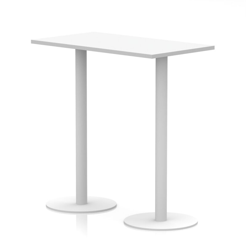 Italia Slimline Rectangular Poseur Table White Leg - Image 9
