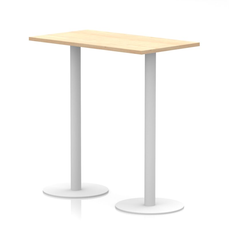 Italia Slimline Rectangular Poseur Table White Leg - Image 10