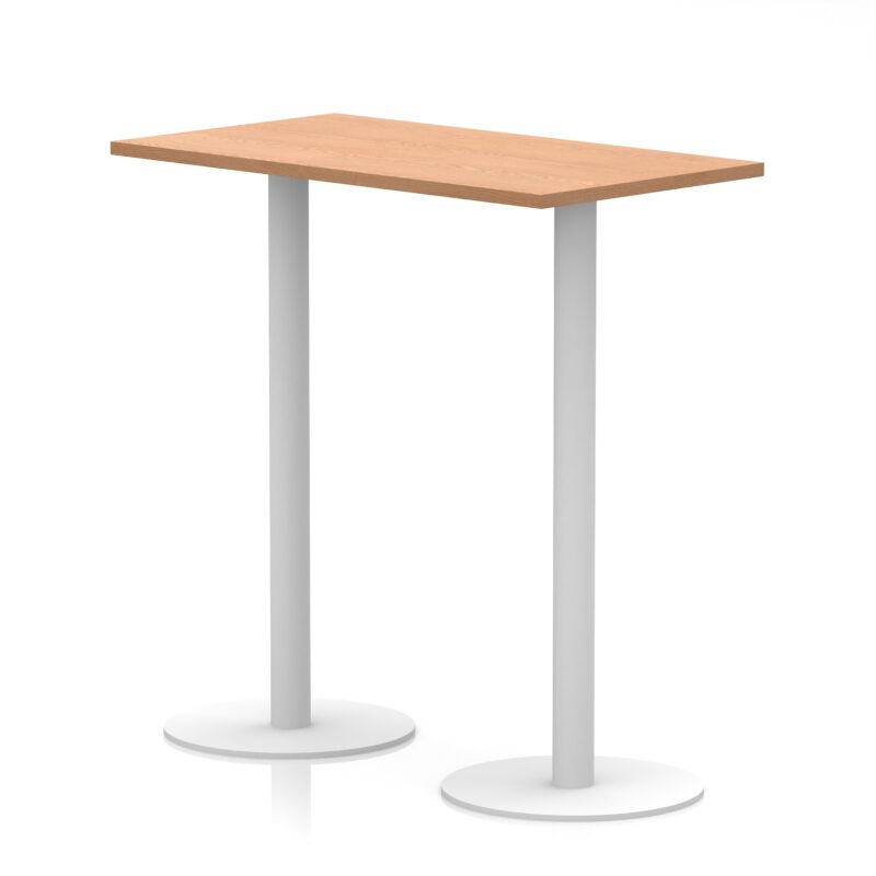 Italia Slimline Rectangular Poseur Table White Leg - Image 11