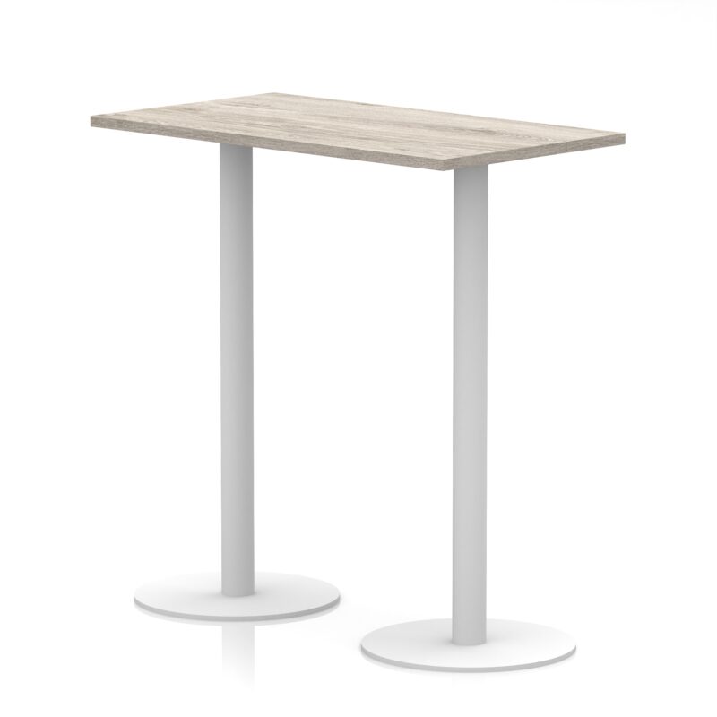 Italia Slimline Rectangular Poseur Table White Leg - Image 12