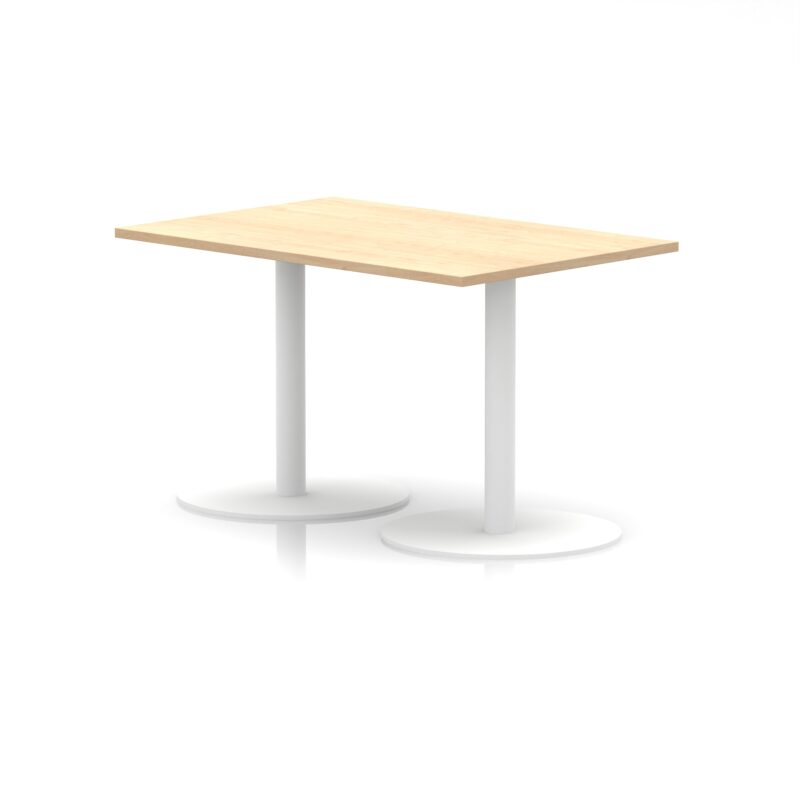 Italia Rectangular Poseur Table White Leg - Image 4