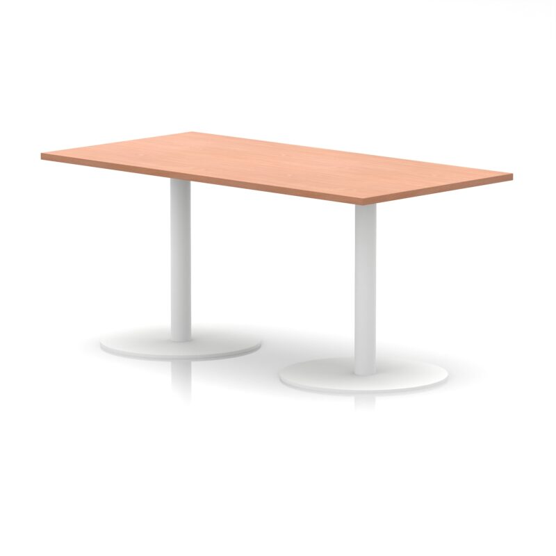 Italia Rectangular Poseur Table White Leg - Image 25