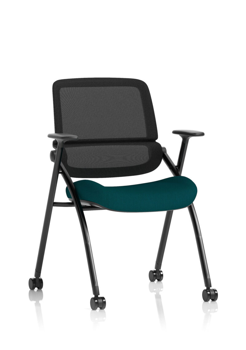 Capra Mesh Back Folding Office Training Chair With Sliding Arms - Image 5