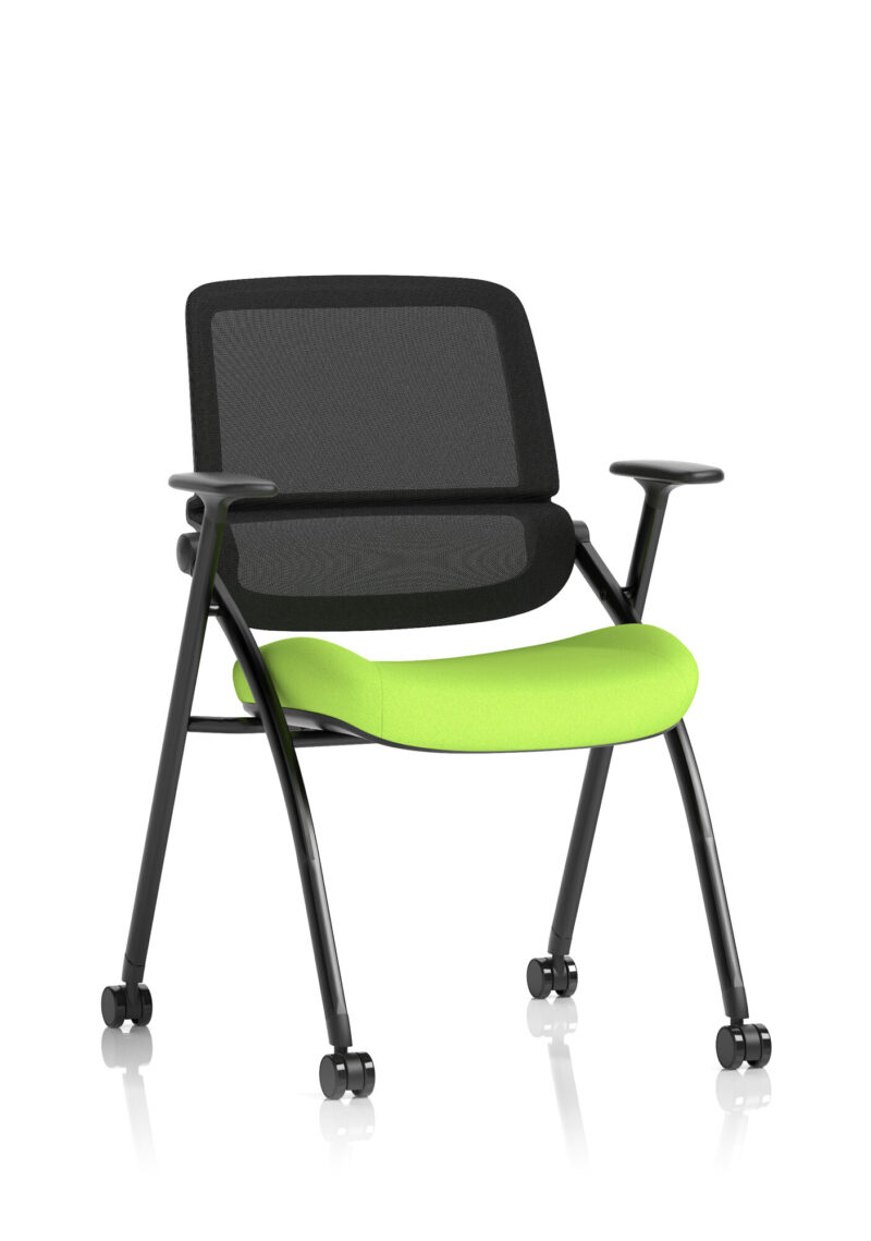 Capra Mesh Back Folding Office Training Chair With Sliding Arms - Image 6