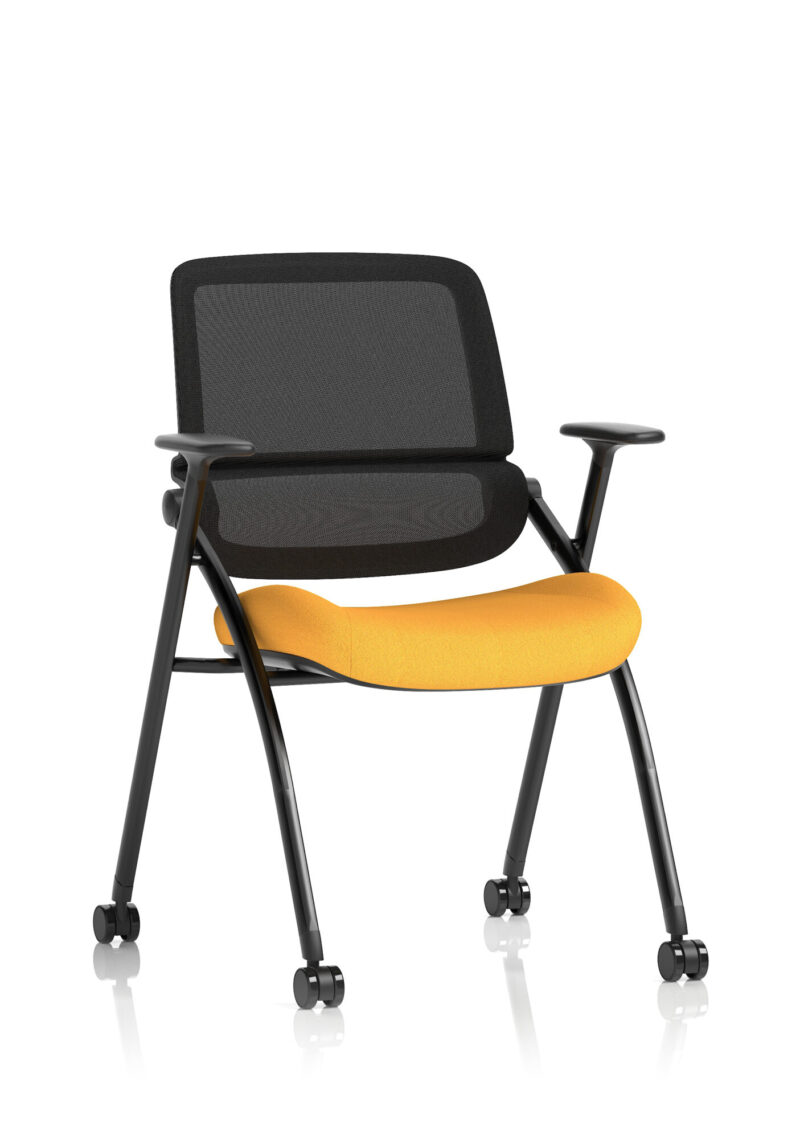 Capra Mesh Back Folding Office Training Chair With Sliding Arms - Image 7