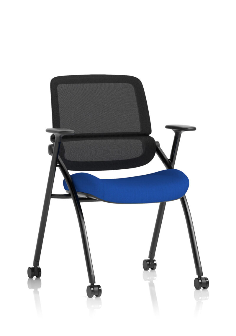 Capra Mesh Back Folding Office Training Chair With Sliding Arms - Image 8
