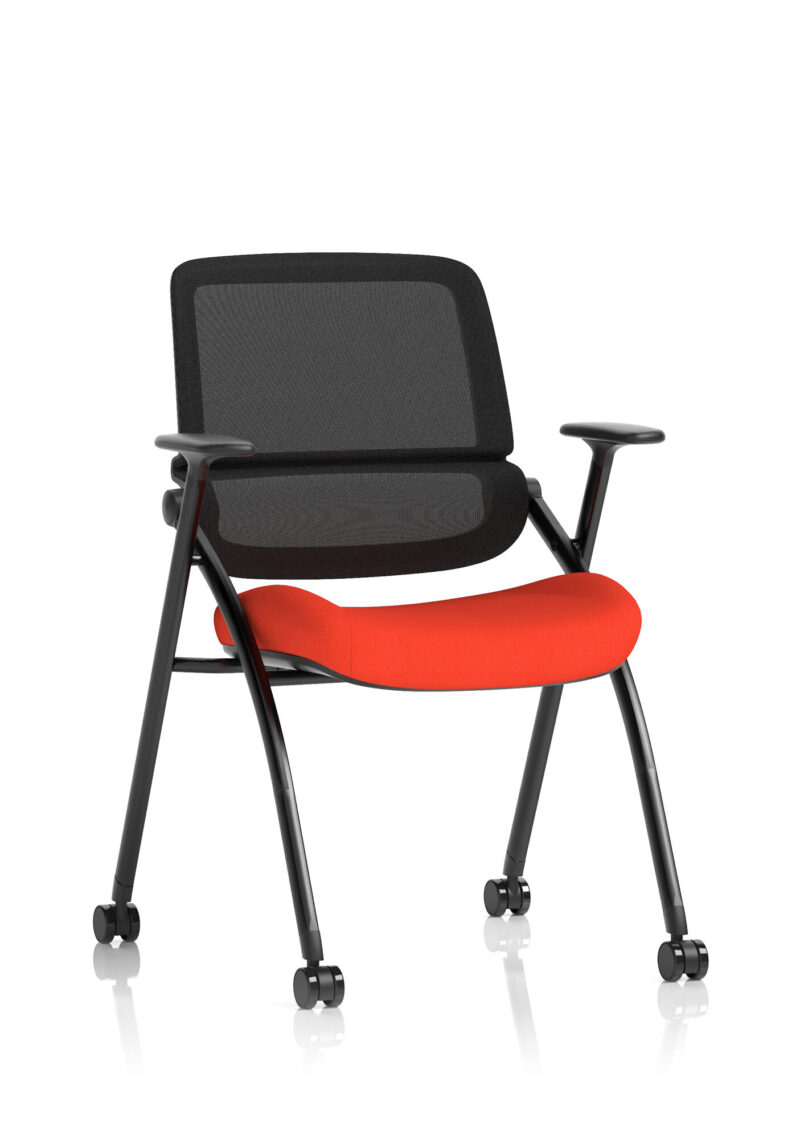 Capra Mesh Back Folding Office Training Chair With Sliding Arms - Image 9