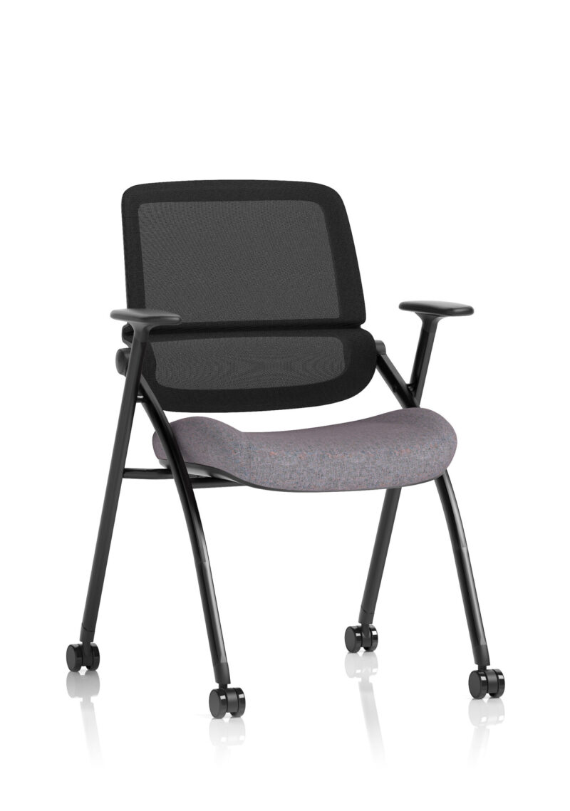Capra Mesh Back Folding Office Training Chair With Sliding Arms - Image 12