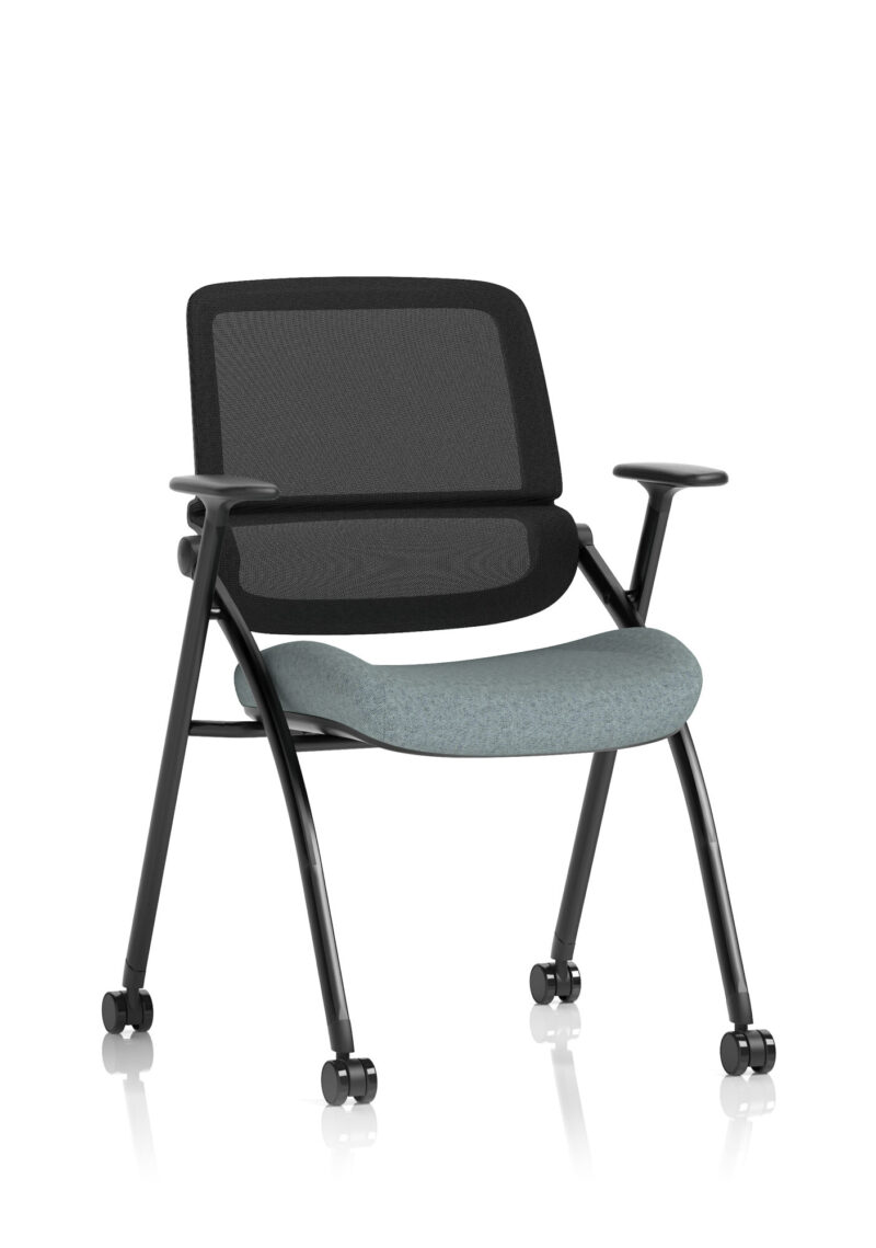 Capra Mesh Back Folding Office Training Chair With Sliding Arms - Image 14