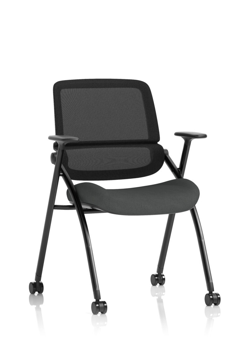 Capra Mesh Back Folding Office Training Chair With Sliding Arms - Image 18