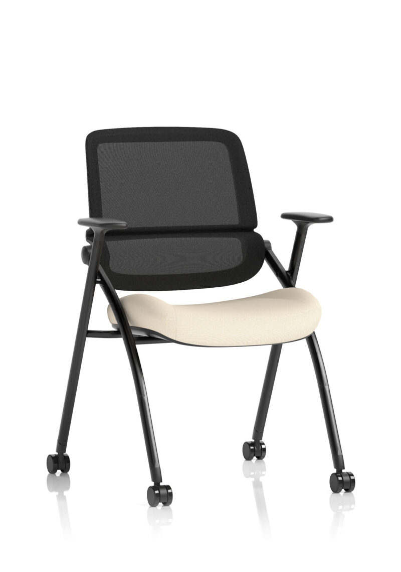 Capra Mesh Back Folding Office Training Chair With Sliding Arms - Image 19
