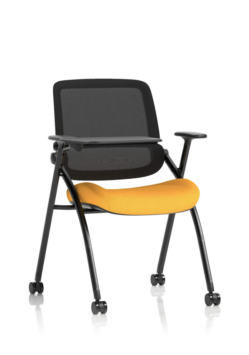Capra Mesh Back Folding Office Training Chair With Sliding Arms - Image 27
