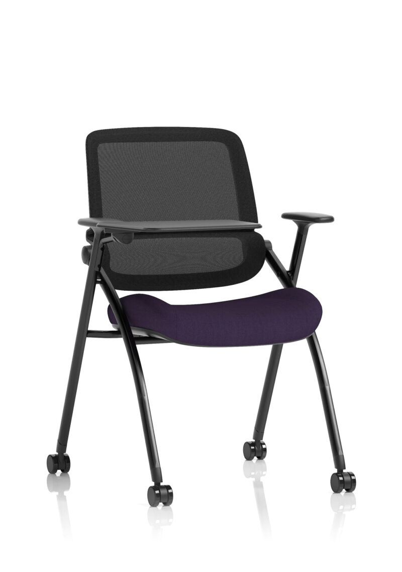 Capra Mesh Back Folding Office Training Chair With Sliding Arms - Image 30