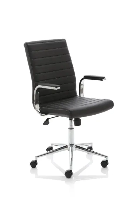 Ezra Medium Back Leather Executive Office Chair with Arms